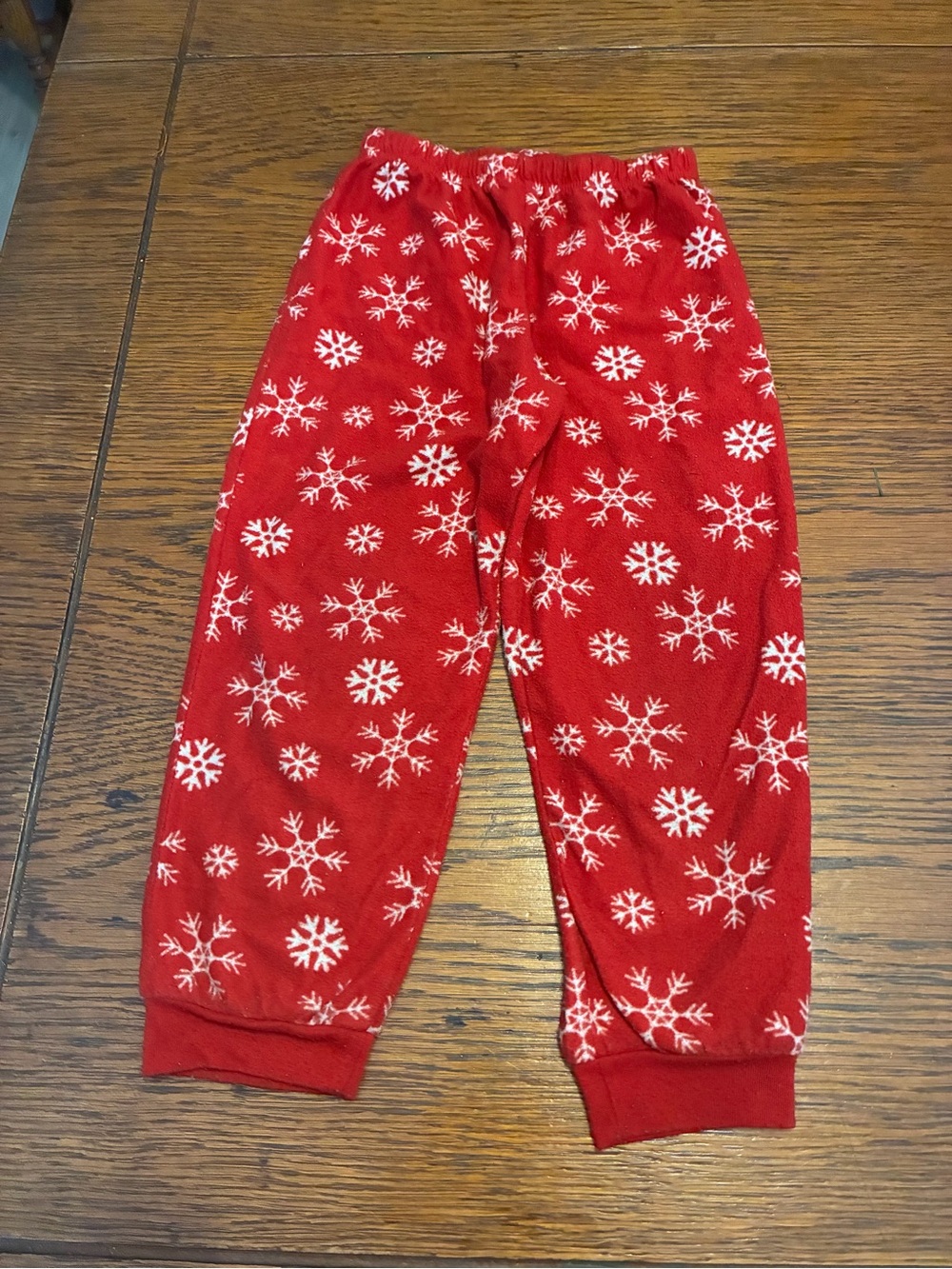 Kids Red Snowflake Pajama Bottoms